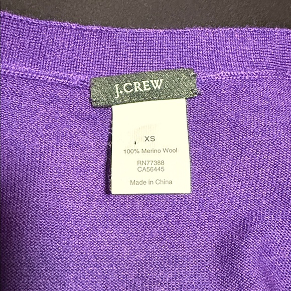 J. Crew Women's Vibrant Royal Purple Cropped Cardigan Merino Wool xs - Picture 2 of 5